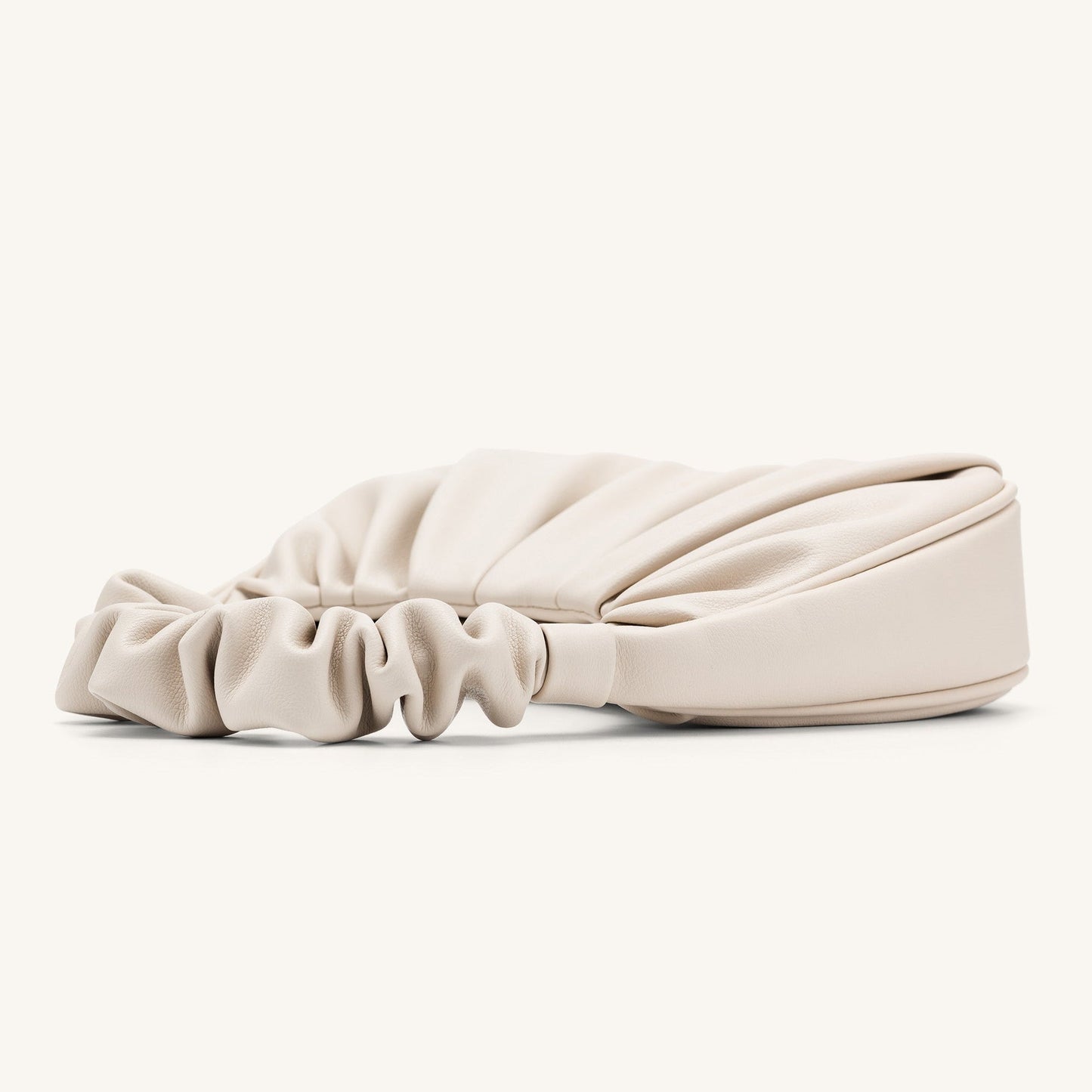BOLSO FRUNCIDO Piel beige - Veska