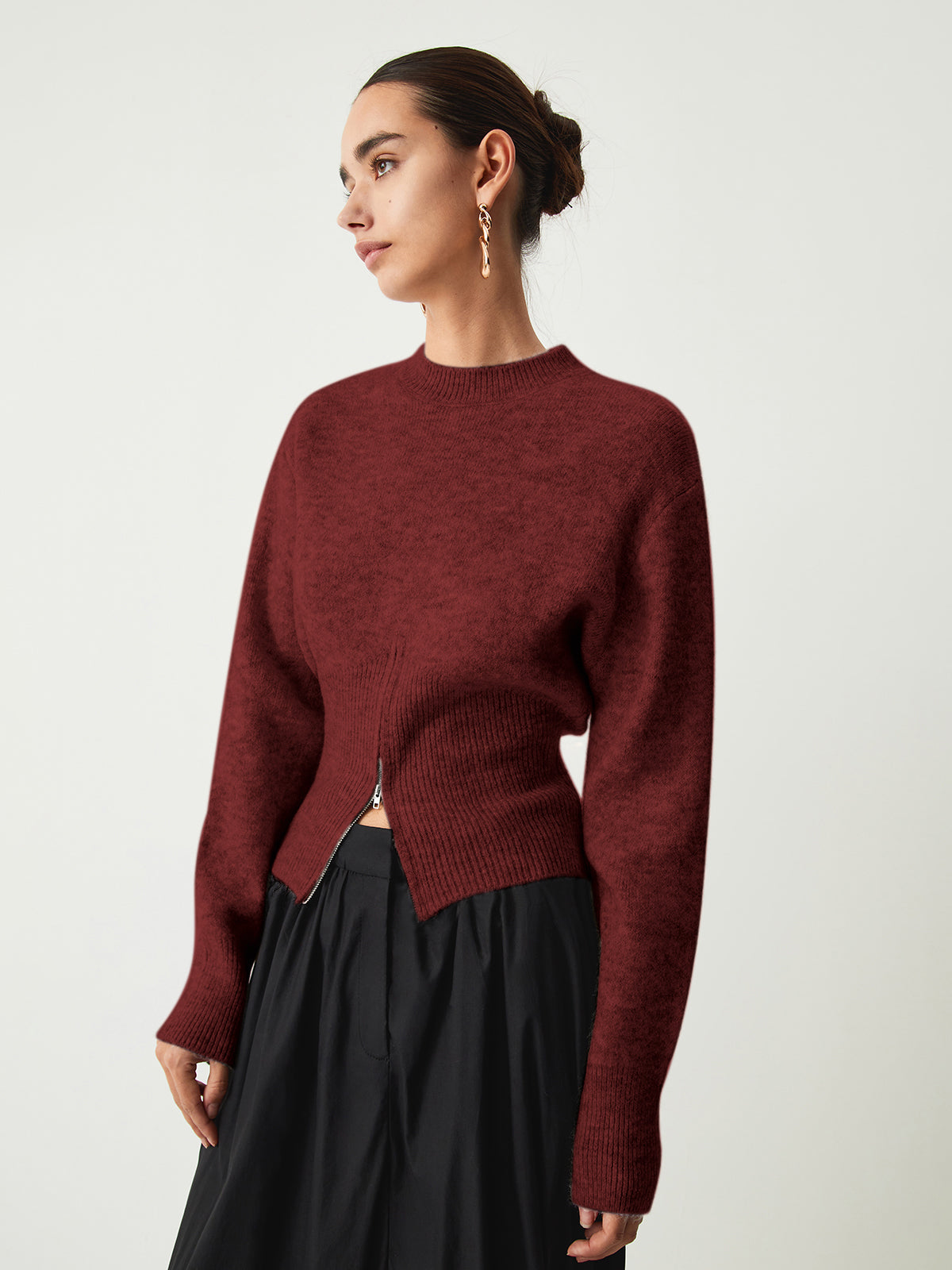 Half Zip Fuzzy Sweater - Veska
