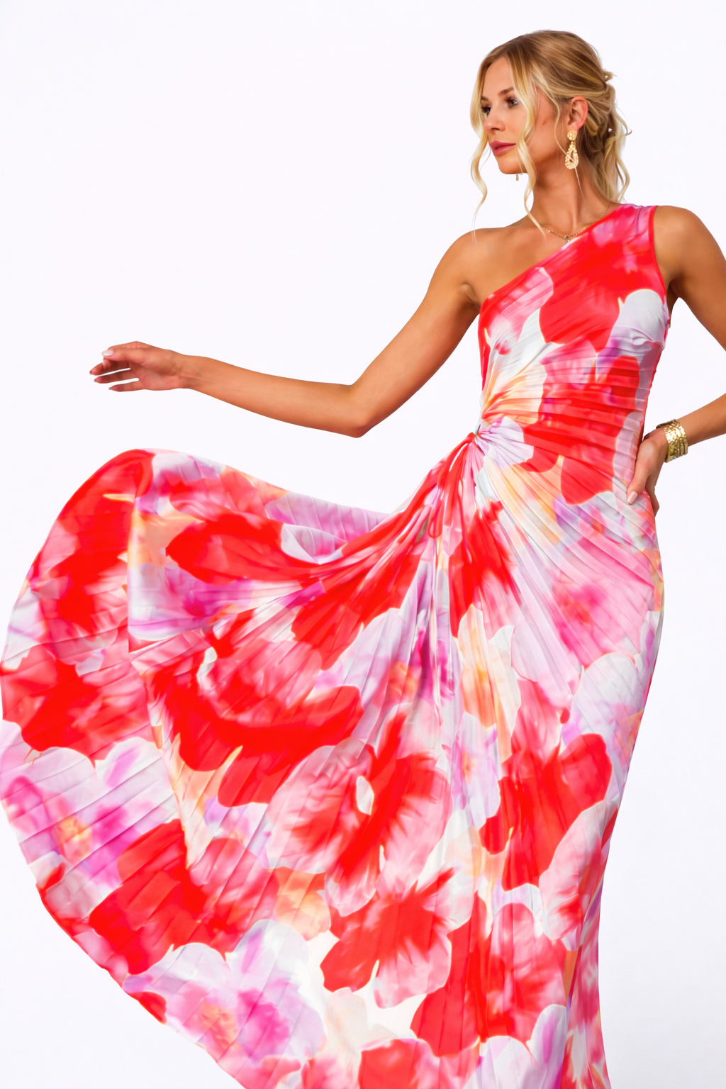 VESTIDO PLISADO FLORAL - Veska