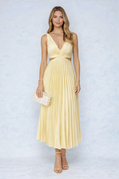 MAXI VESTIDO FALDA PLISADA - Veska 