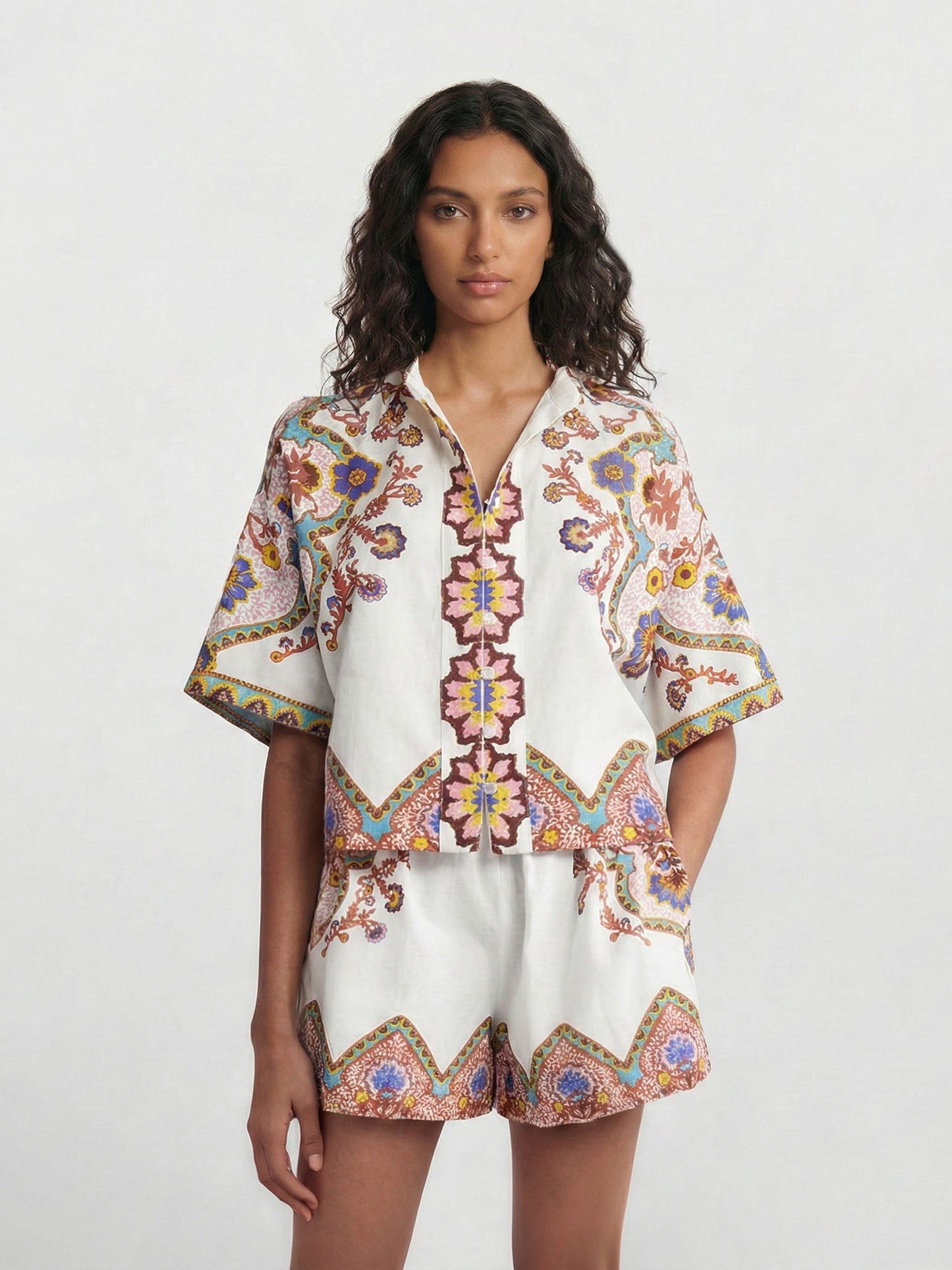 CONJUNTO CAMISERO ESTAMPADO BOHO ÉTNICO - Veska 