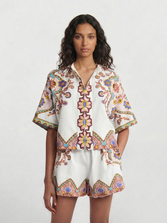 CONJUNTO CAMISERO ESTAMPADO BOHO ÉTNICO - Veska 