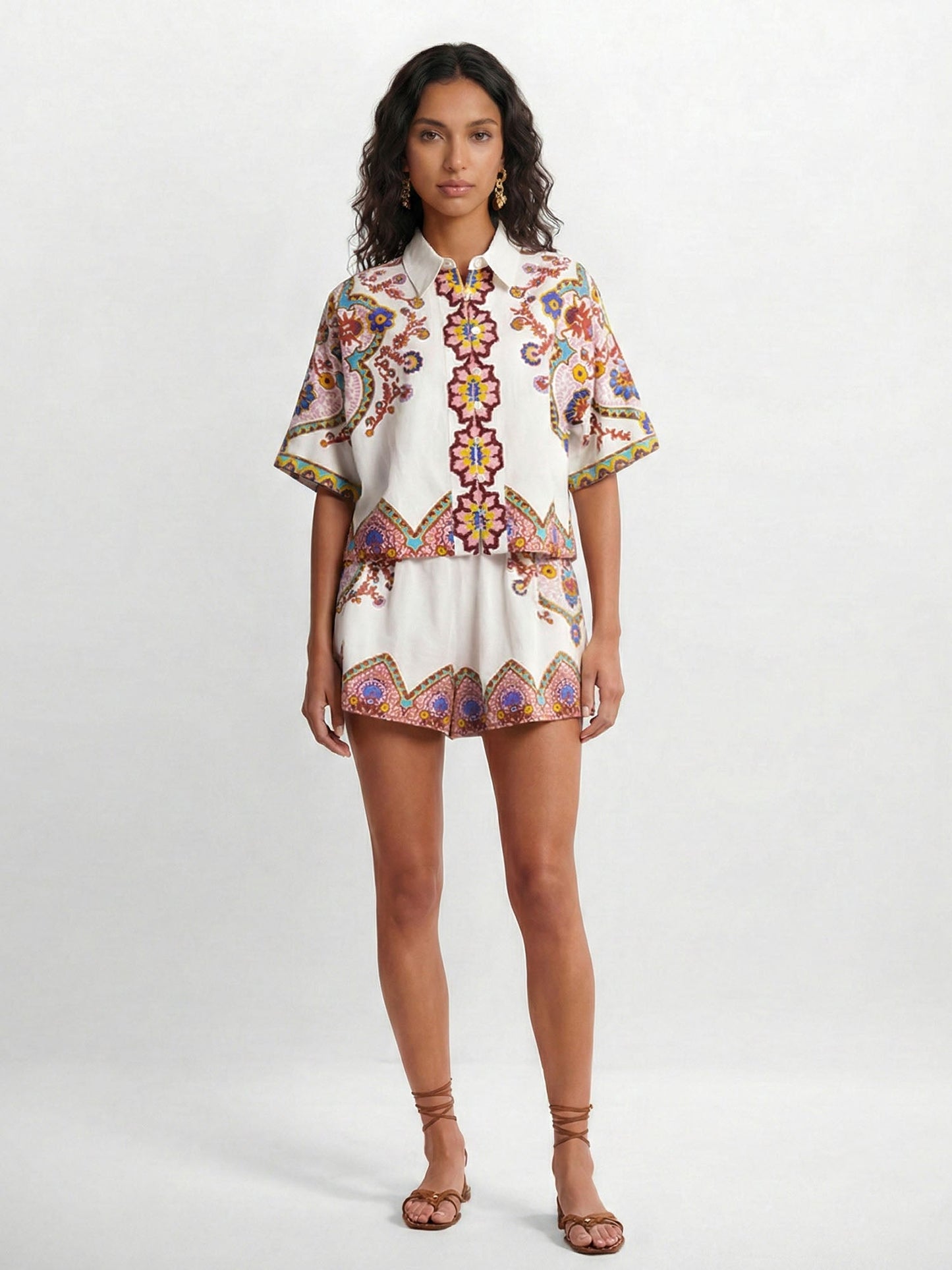 CONJUNTO CAMISERO ESTAMPADO BOHO ÉTNICO - Veska 
