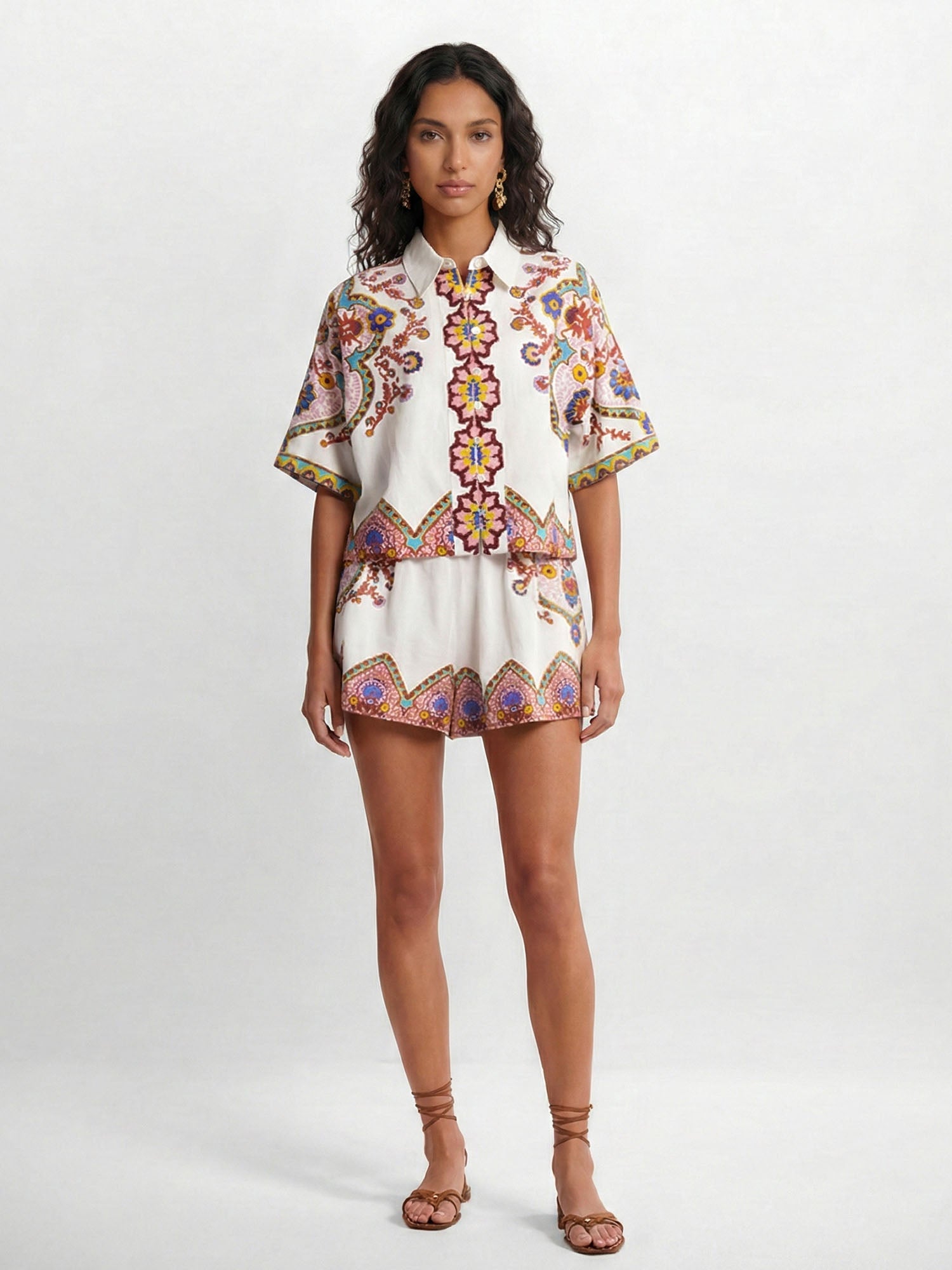 CONJUNTO CAMISERO ESTAMPADO BOHO ÉTNICO - Veska 