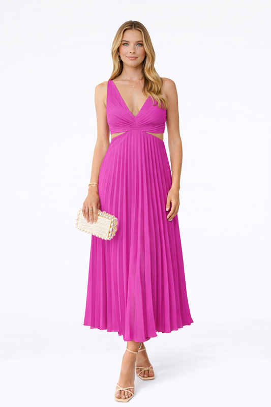 MAXI VESTIDO FALDA PLISADA - Veska 