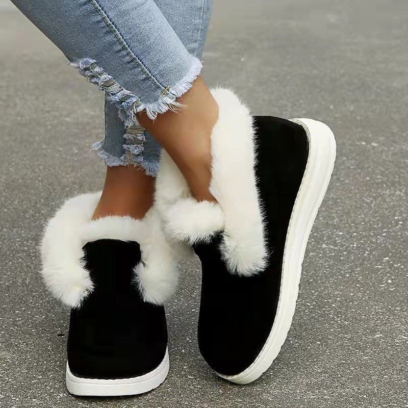 Snow Boots Warm Winter Shoes Plush Fur Ankle Boots Women - Veska 