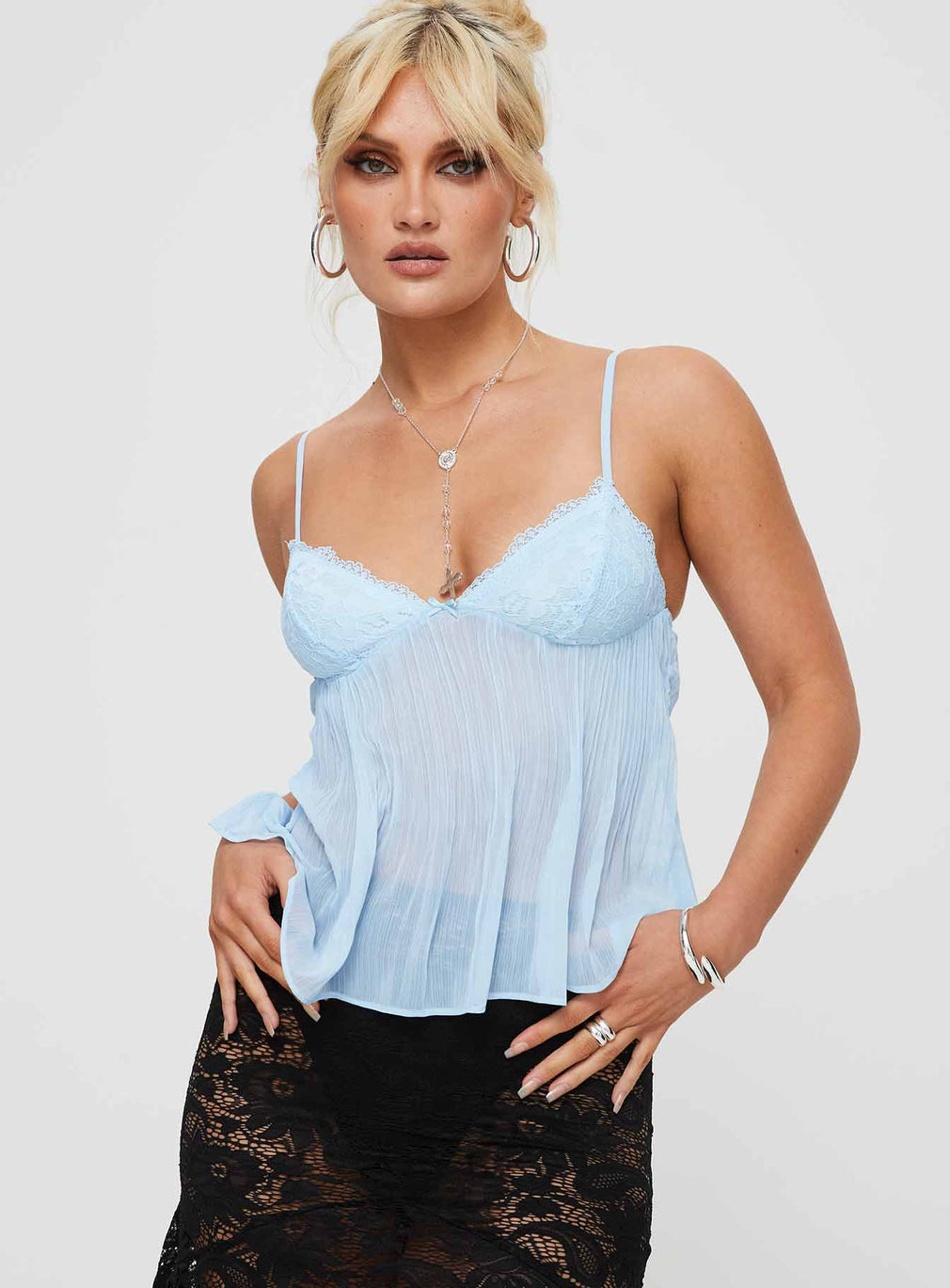 ARIA | Lace Pleated Top - Veska 