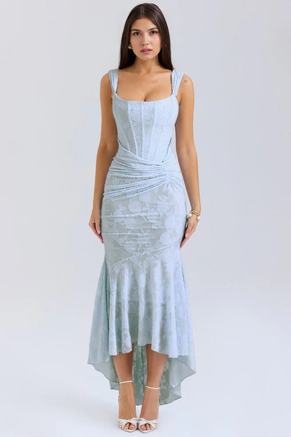 Vestido bustier Veska AINHOA en tela negra con detalles elegantes y ajustados, perfecto para ocasiones especiales.