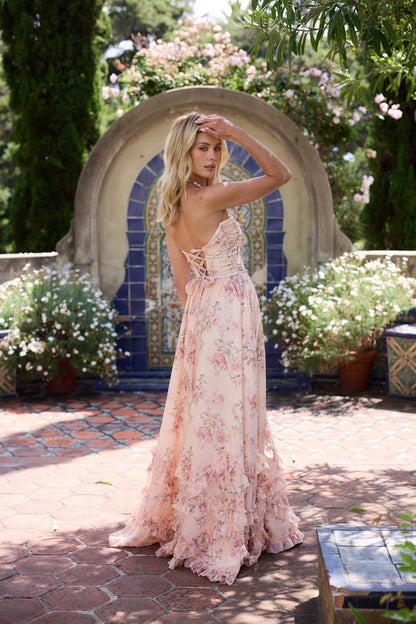 Serena™ | Vestido en Tejido Tappeto Pesca Azul Cielo - Veska 