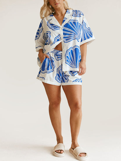 CONJUNTO ESTAMPADO CAMISA Y SHORT FLUIDO - Veska 