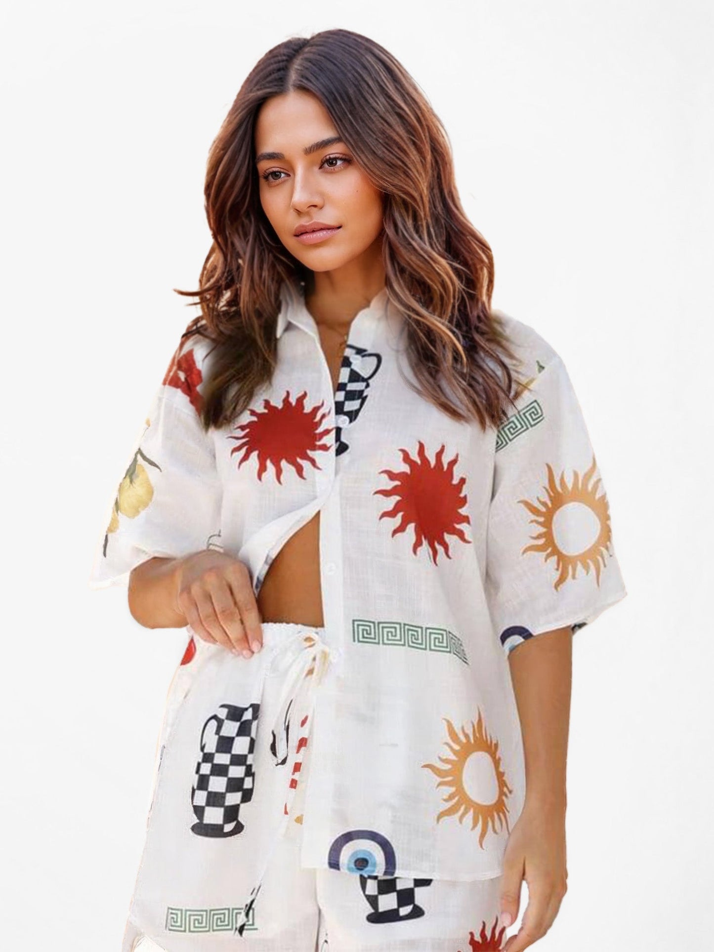 CONJUNTO DE DOS PIEZAS CON ESTAMPADO GEOMÉTRICO - Veska 
