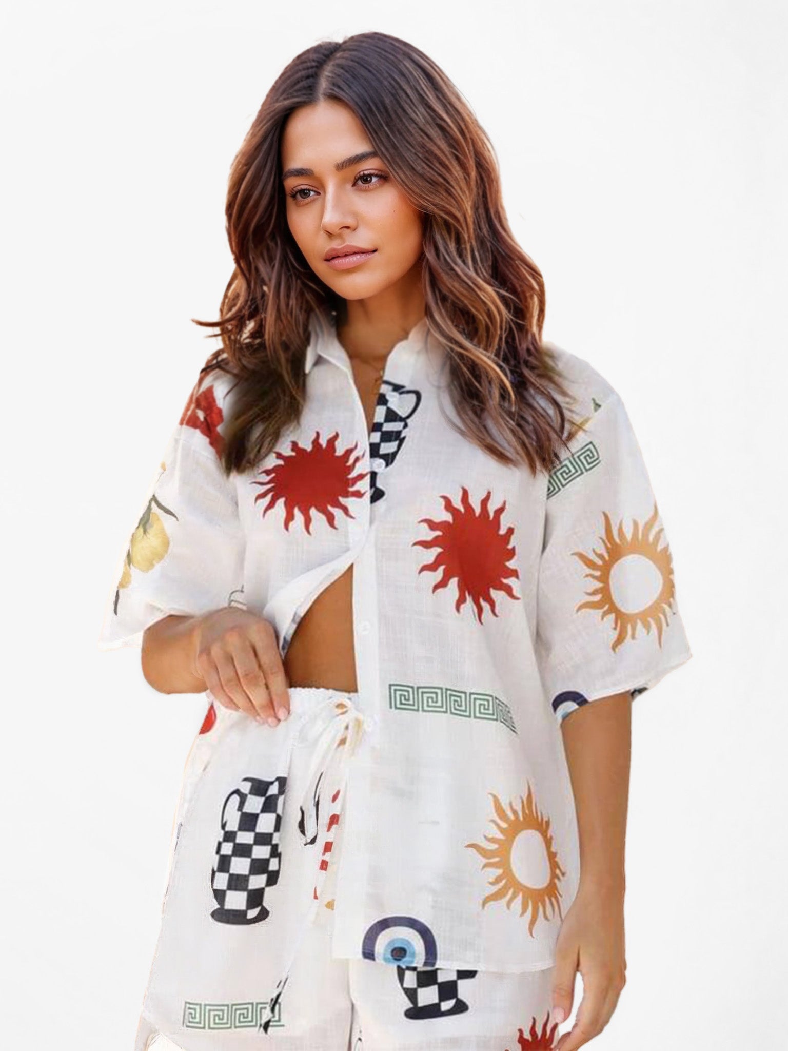 CONJUNTO DE DOS PIEZAS CON ESTAMPADO GEOMÉTRICO - Veska 