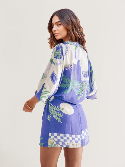 CONJUNTO CAMISERO ESTAMPADO COSTA AZUL - Veska 