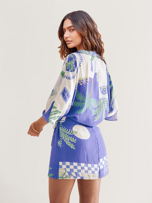 CONJUNTO CAMISERO ESTAMPADO COSTA AZUL - Veska 