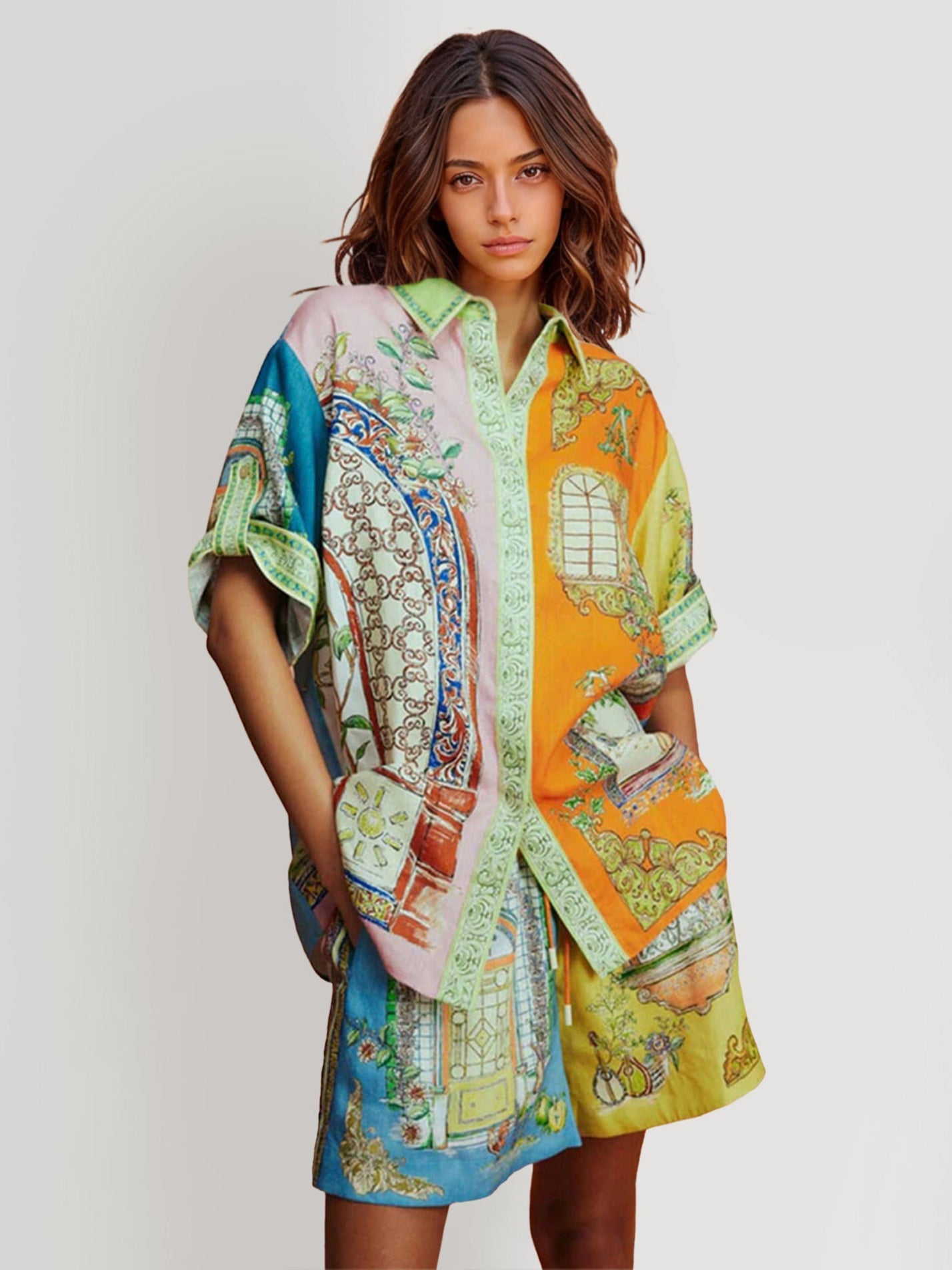 CONJUNTO CAMISERO ESTAMPADO OVERSIZE - Veska 