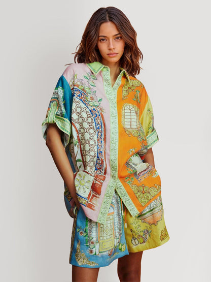 CONJUNTO CAMISERO ESTAMPADO OVERSIZE - Veska 
