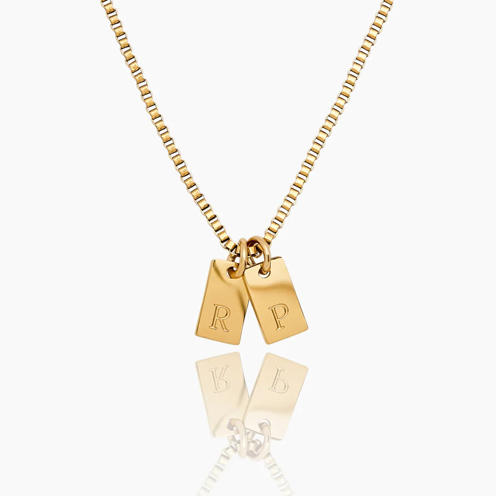 Collar chapa iniciales