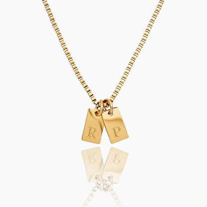 Collar chapa iniciales