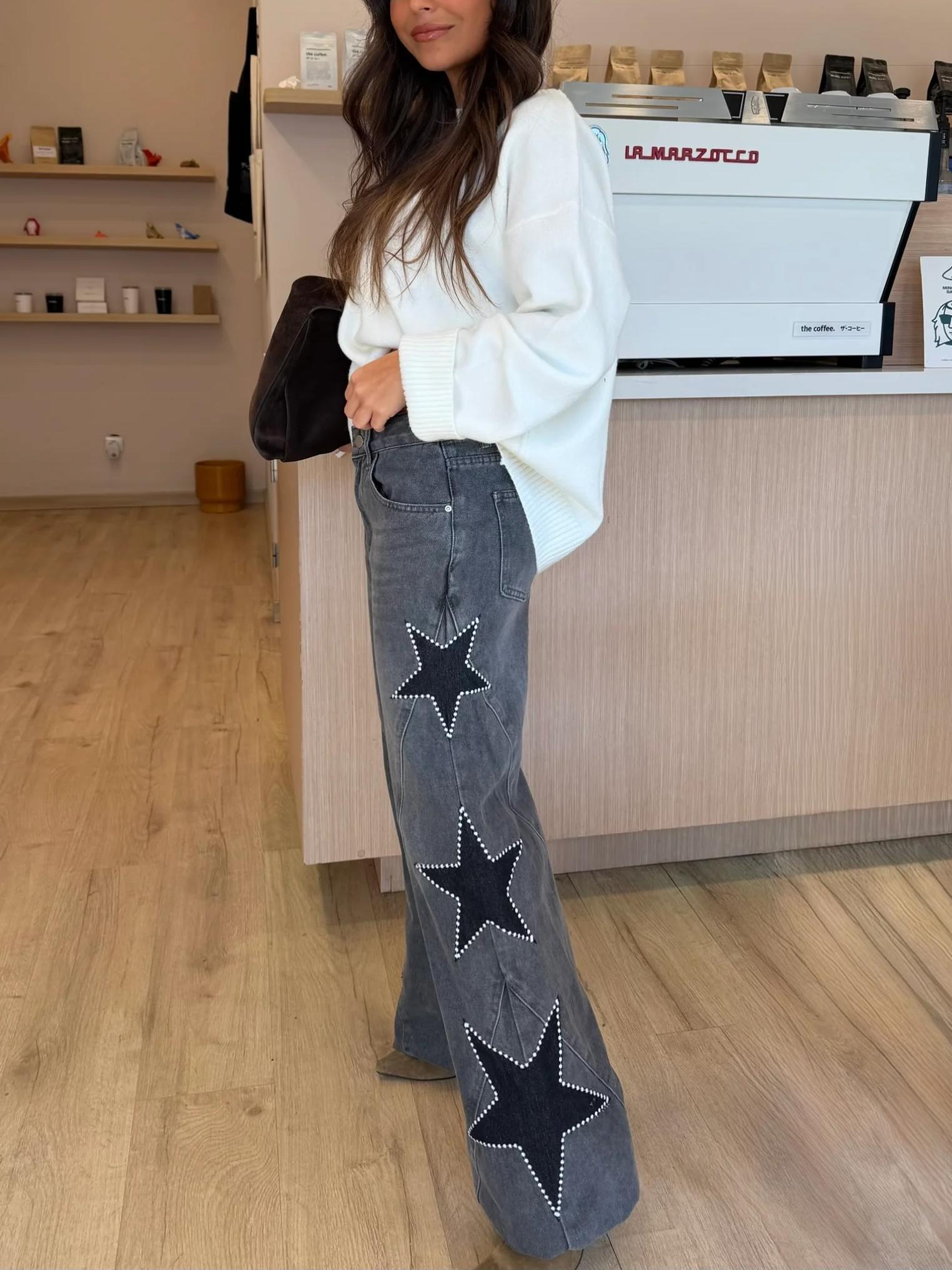 Casual Star Straight Jeans - Veska 
