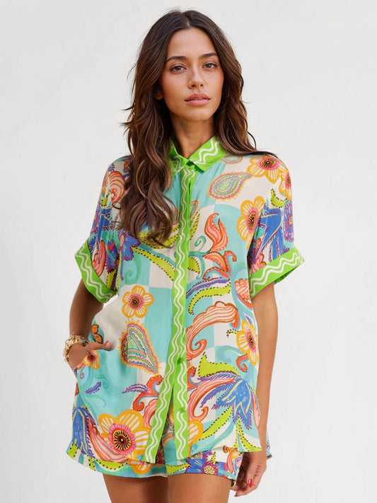 CONJUNTO CAMISERO ESTAMPADO BOHO - Veska 