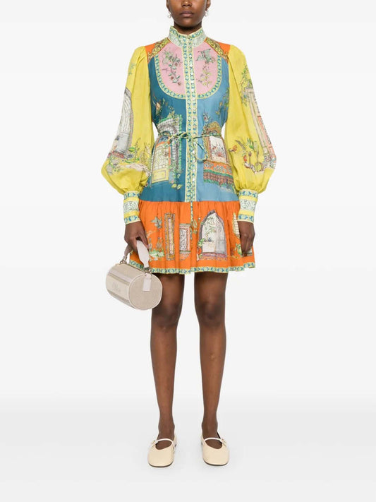 VESTIDO MINI ESTAMPADO DE INSPIRACIÓN ARTÍSTICA - Veska 