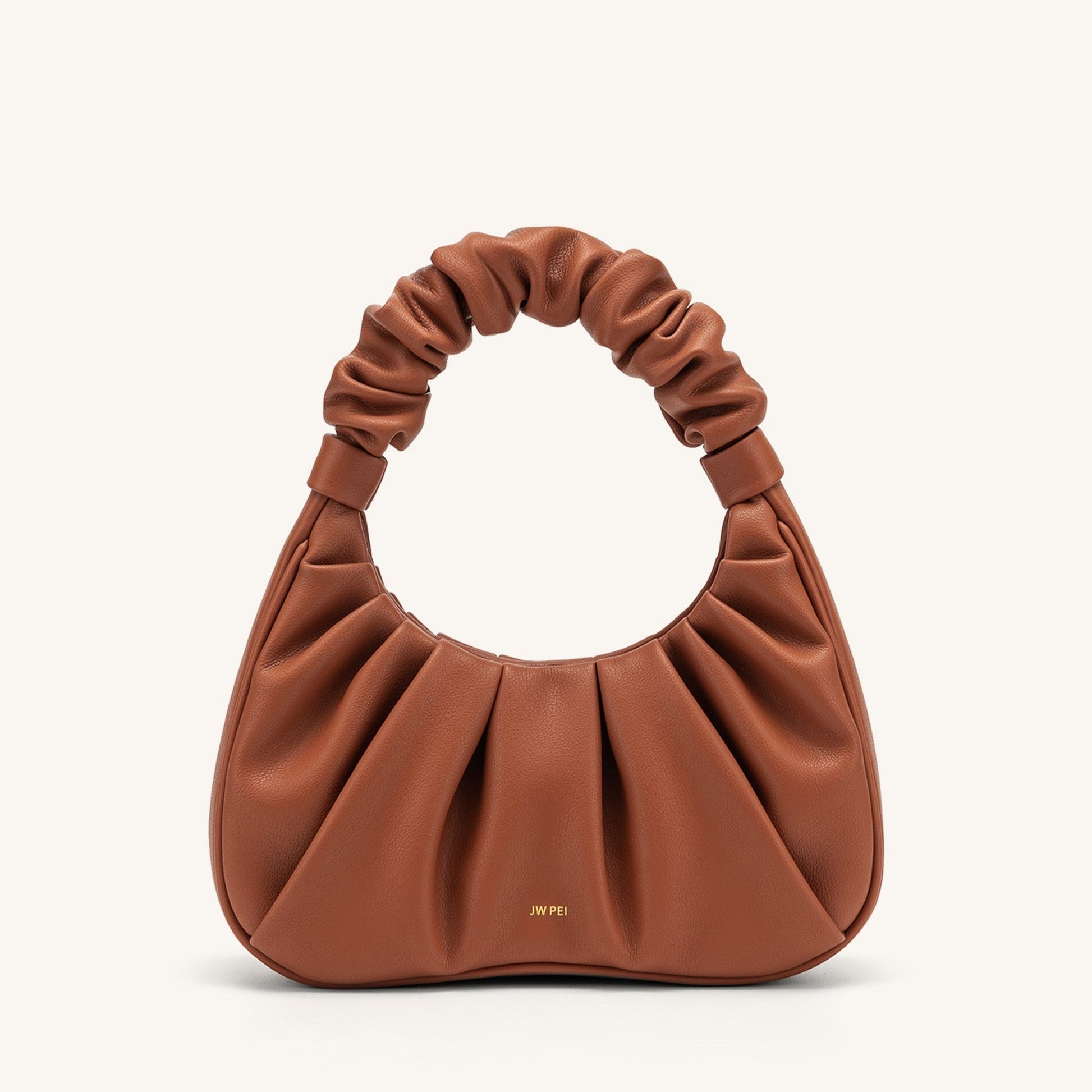 BOLSO FRUNCIDO I Piel marrón - Veska 