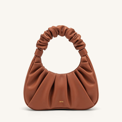 BOLSO FRUNCIDO I Piel marrón - Veska 