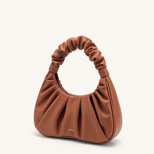 BOLSO FRUNCIDO I Piel marrón - Veska 