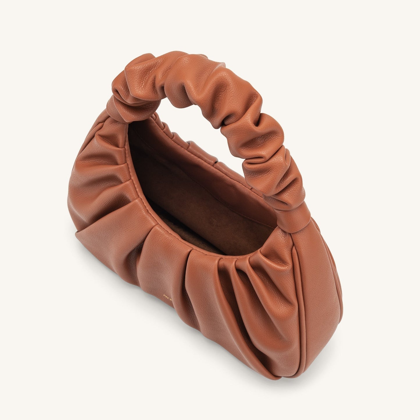 BOLSO FRUNCIDO I Piel marrón - Veska 
