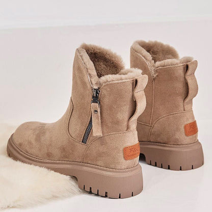 Thick Plush Snow Boots Women Faux Suede Non-slip Winter Shoes - Veska 