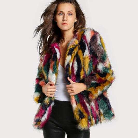 Chaqueta de pelo multicolor - Veska 