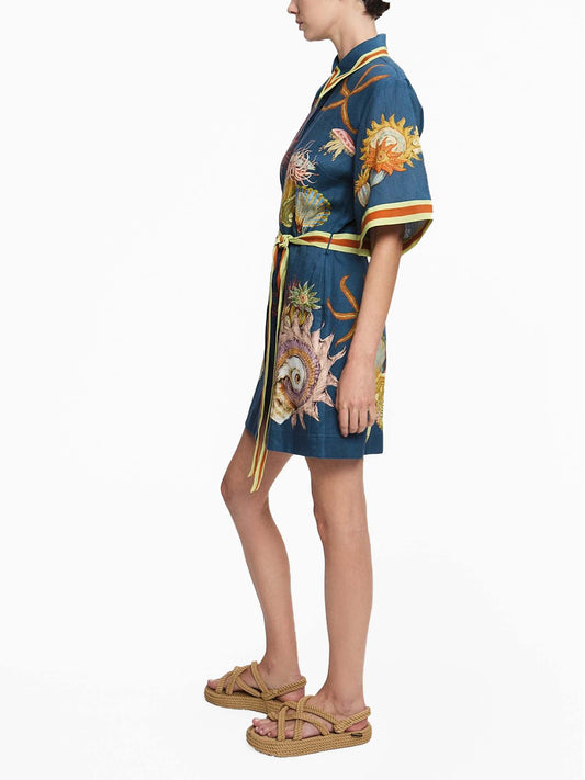 MINI VESTIDO CAMISERO CON CINTURÓN - Veska 