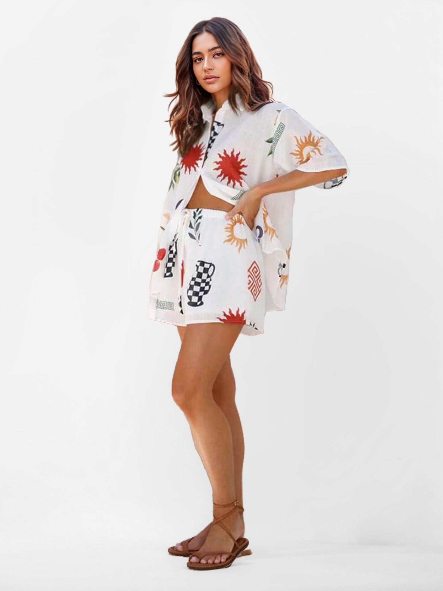 CONJUNTO DE DOS PIEZAS CON ESTAMPADO GEOMÉTRICO - Veska 