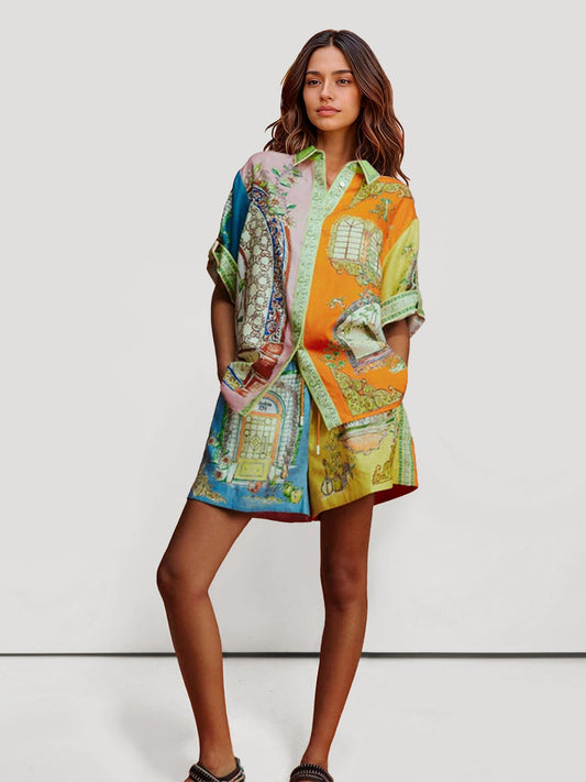 CONJUNTO CAMISERO ESTAMPADO OVERSIZE - Veska 