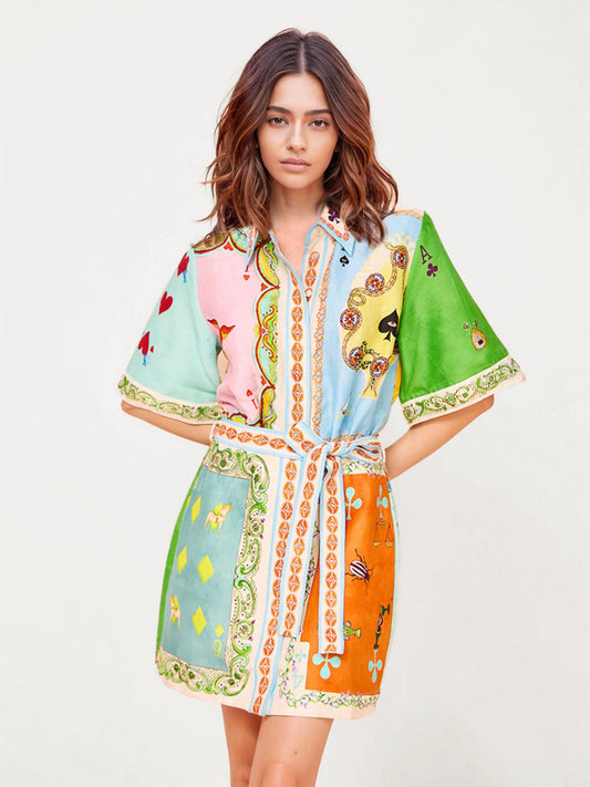 MINI VESTIDO CAMISERO ESTAMPADO - Veska 