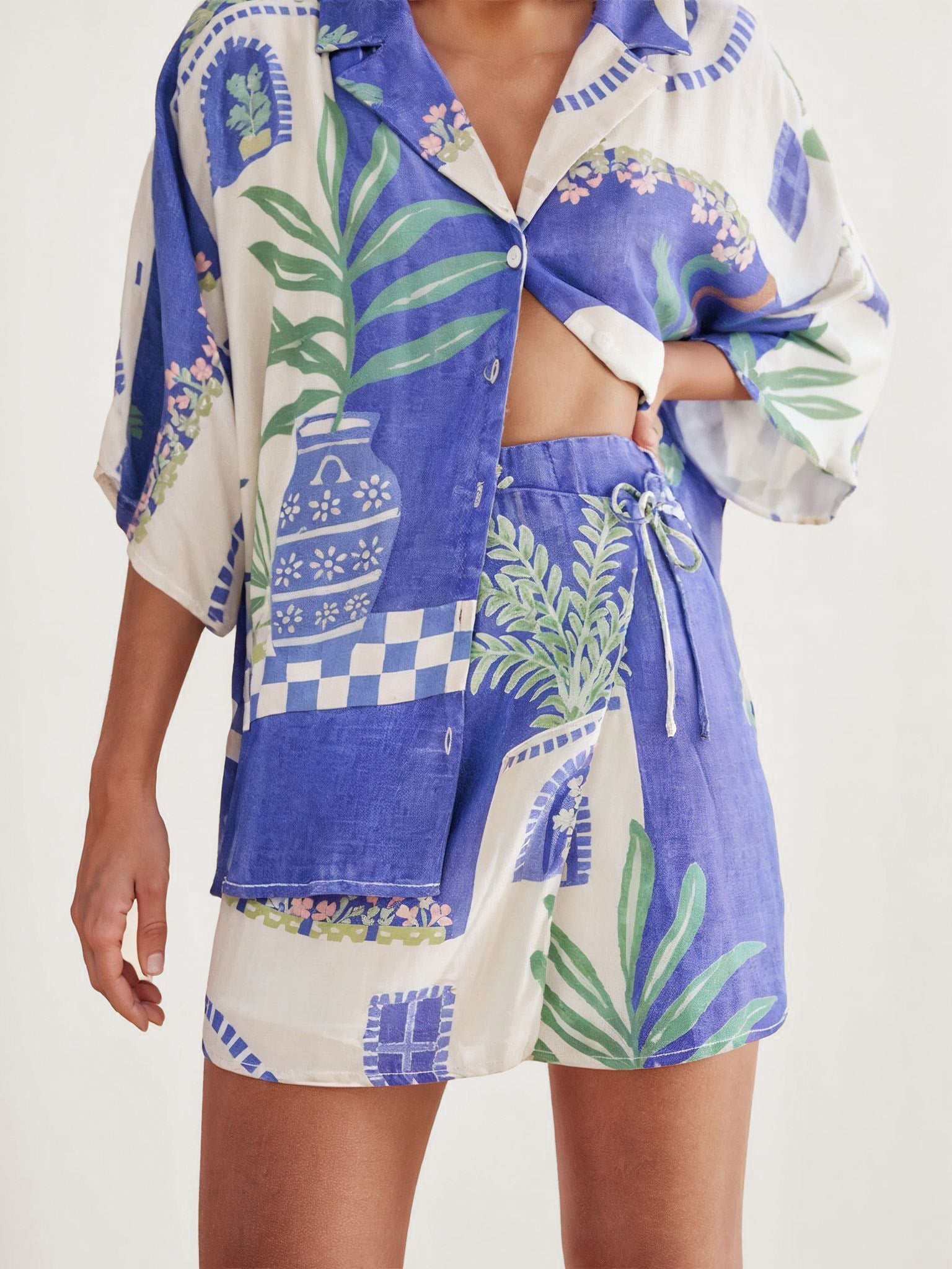 CONJUNTO CAMISERO ESTAMPADO COSTA AZUL - Veska 