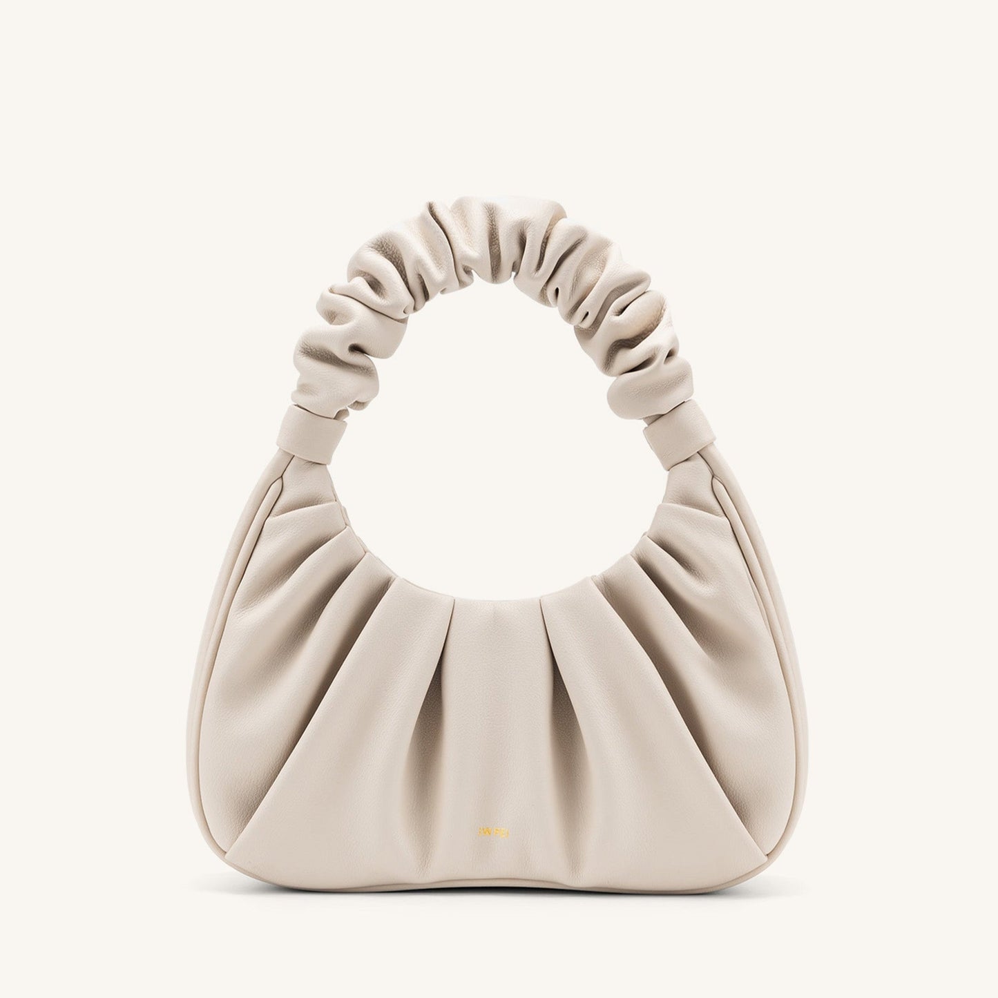 BOLSO FRUNCIDO Piel beige - Veska 