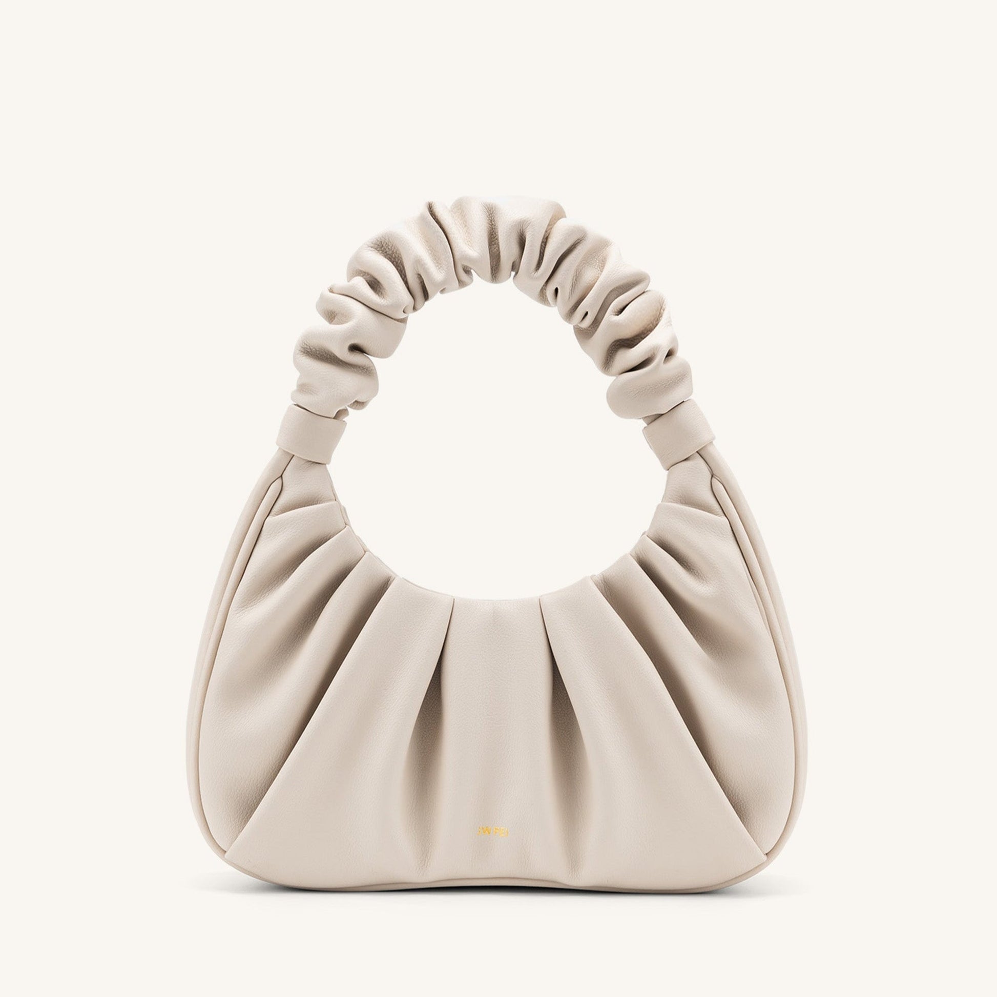 BOLSO FRUNCIDO Piel beige - Veska 