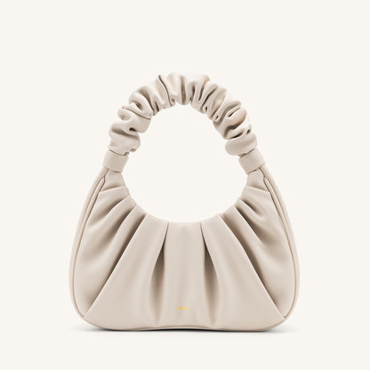 BOLSO FRUNCIDO Piel beige - Veska 