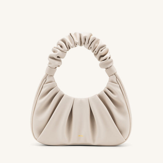 BOLSO FRUNCIDO Piel beige - Veska 