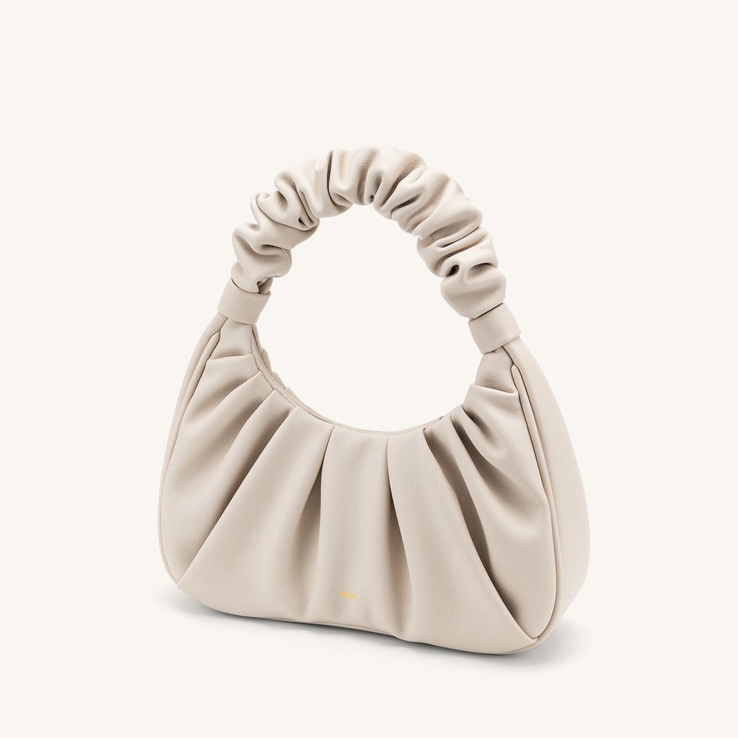 BOLSO FRUNCIDO Piel beige - Veska 