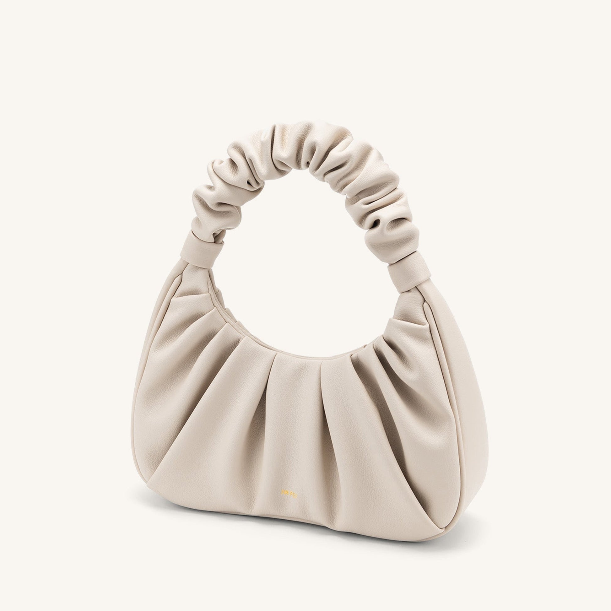 BOLSO FRUNCIDO Piel beige - Veska 