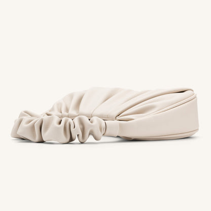 BOLSO FRUNCIDO Piel beige - Veska 