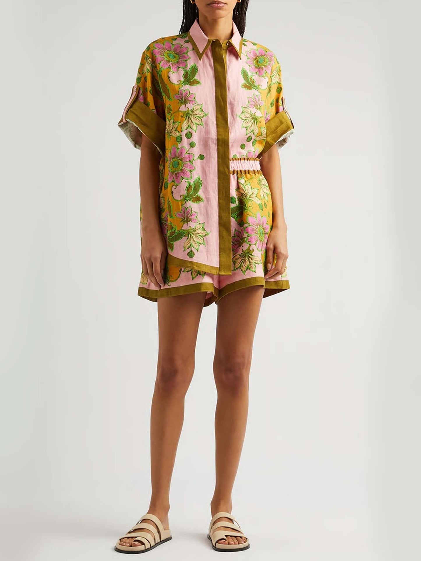 CONJUNTO CAMISERO ESTAMPADO CON SHORT - Veska 