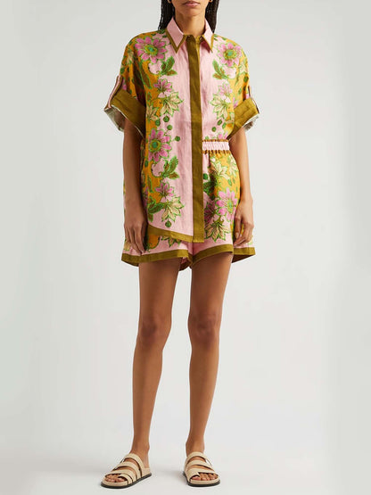CONJUNTO CAMISERO ESTAMPADO CON SHORT - Veska 