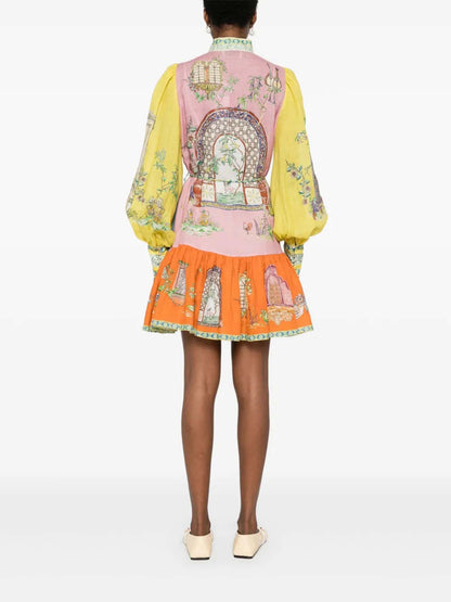 VESTIDO MINI ESTAMPADO DE INSPIRACIÓN ARTÍSTICA - Veska 