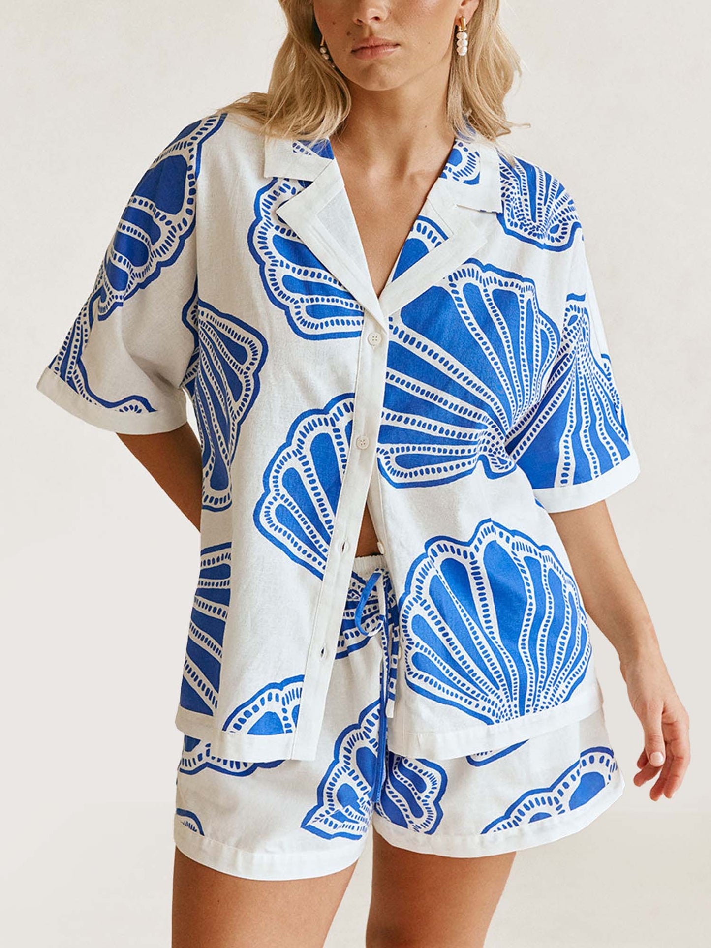 CONJUNTO ESTAMPADO CAMISA Y SHORT FLUIDO - Veska 