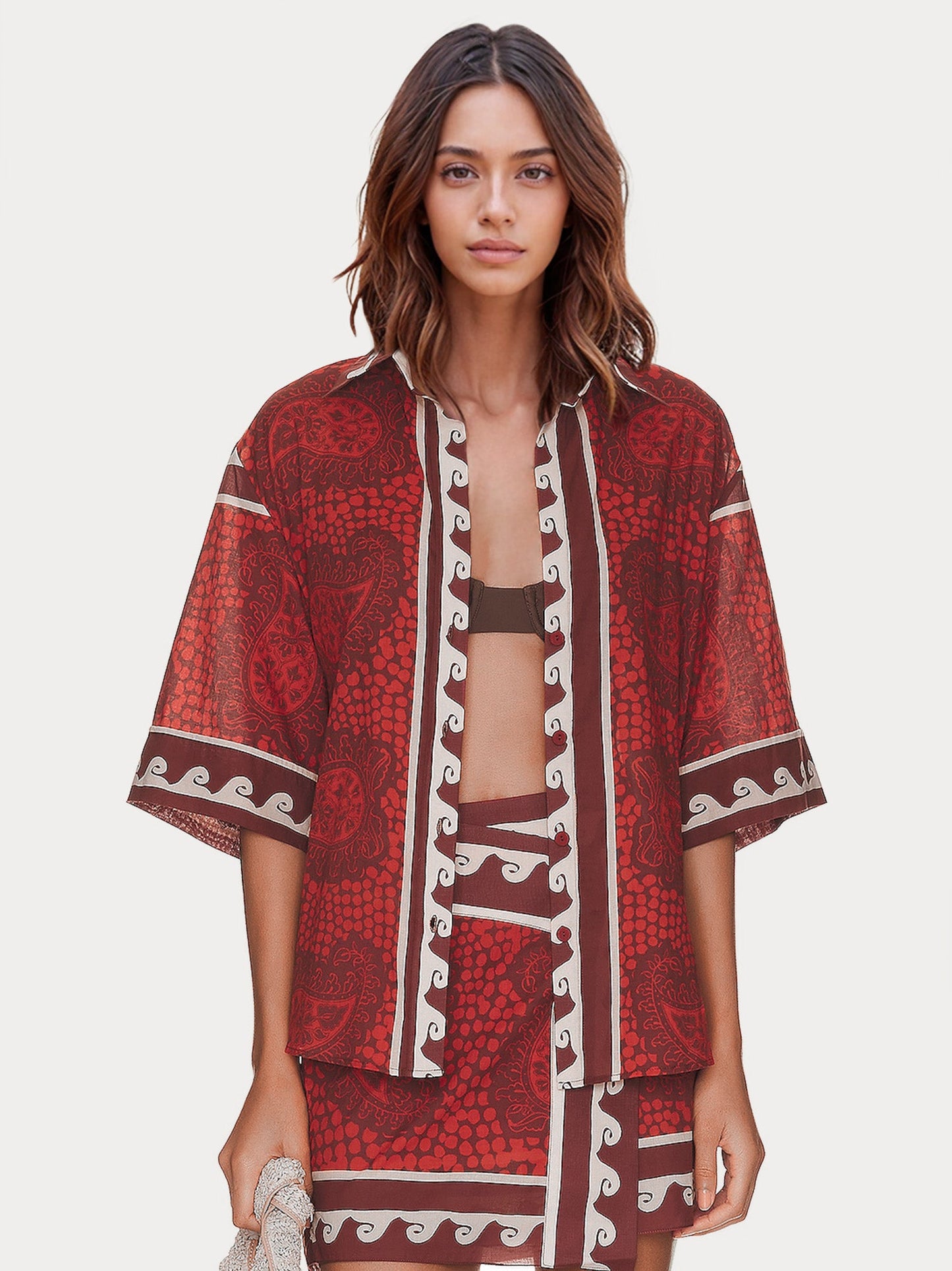 CONJUNTO DE DOS PIEZAS CON ESTAMPADO TRIBAL - Veska 