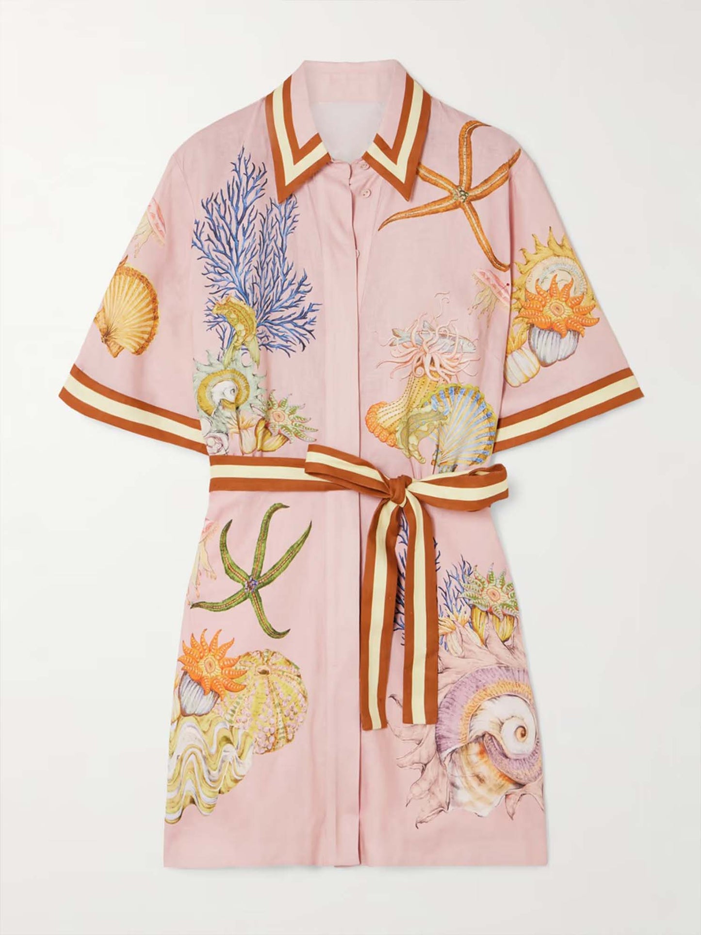 VESTIDO CAMISERO ESTAMPADO CON CINTURÓN - Veska 