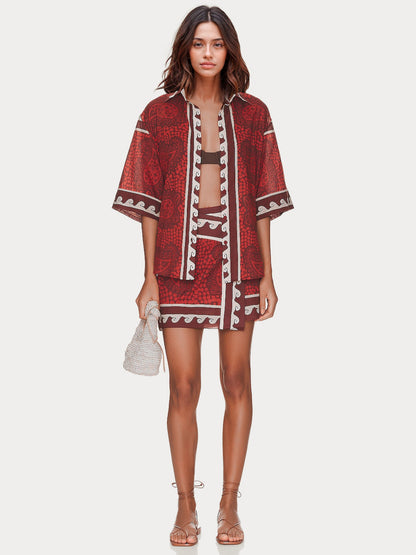 CONJUNTO DE DOS PIEZAS CON ESTAMPADO TRIBAL - Veska 